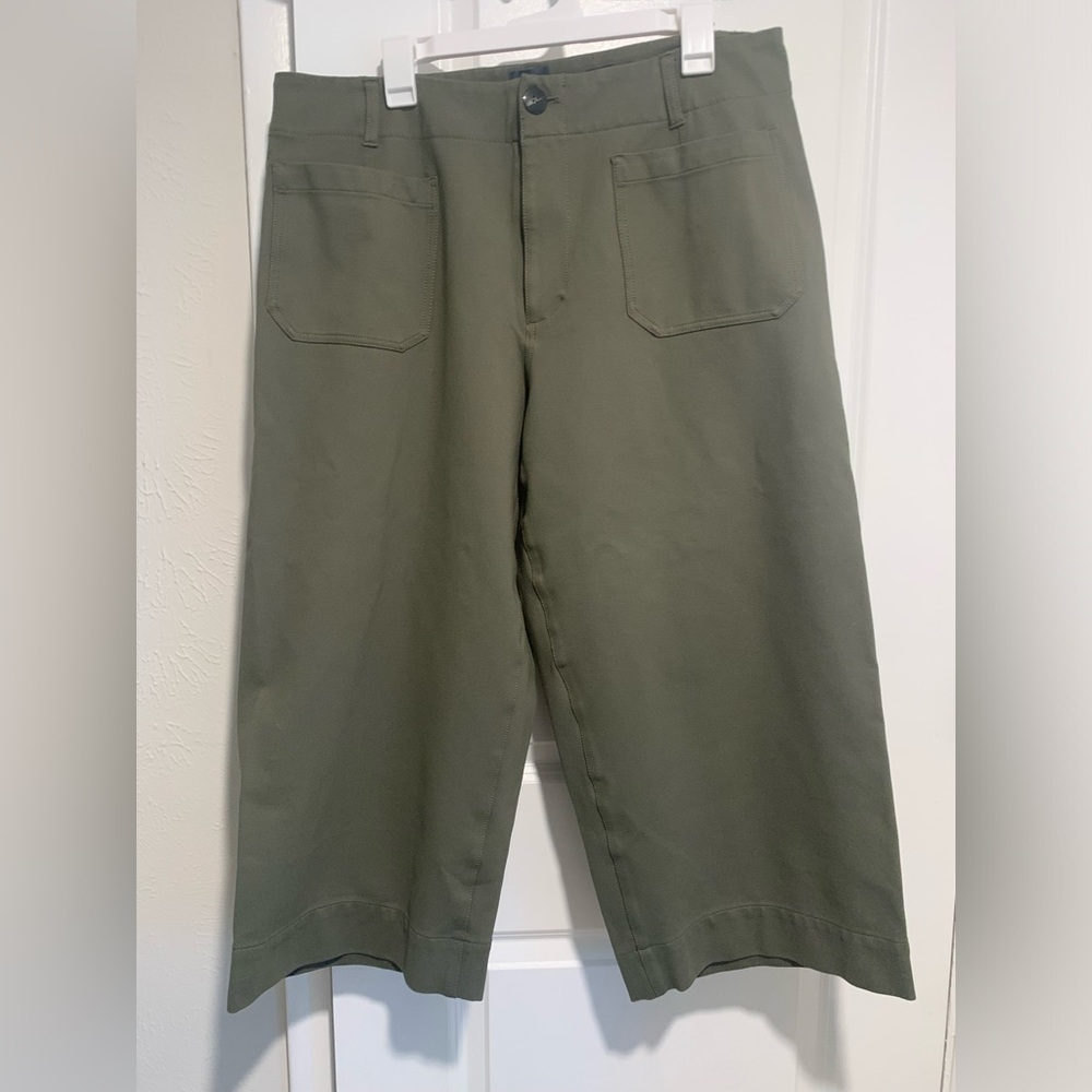 Anthropologie Olive Wide Leg Pants